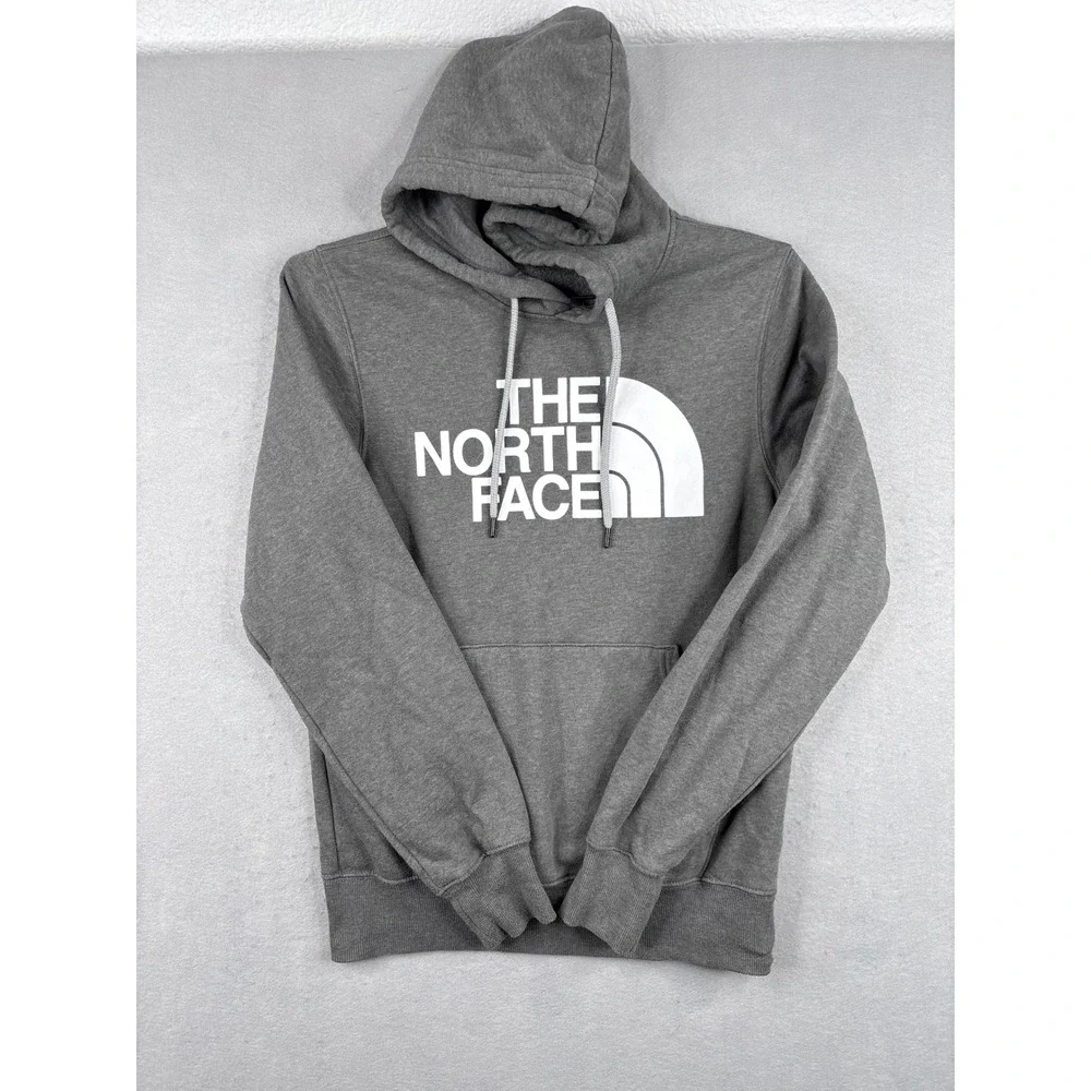 The North Face Mens Half Dome Pullover Hoodie Gray XS Fleece Sweatshirt 375